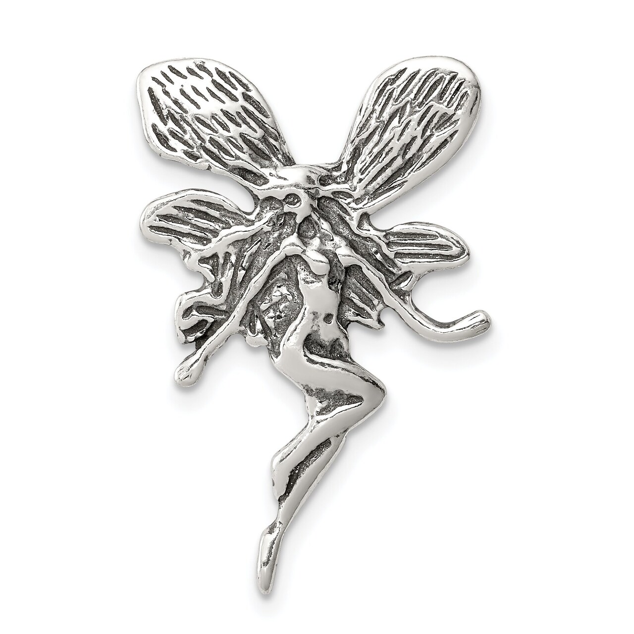 Sterling Silver Fairy Charm Faerie Pendant Jewelry 29mm x 18mm